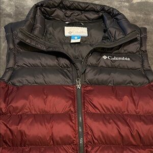 Columbia Black and Burgundy Quilted Vest
